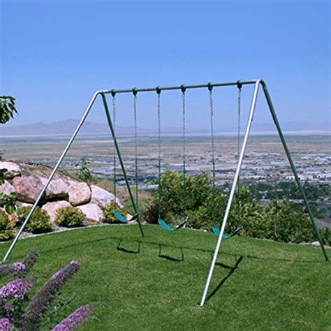 swing set with just swings.